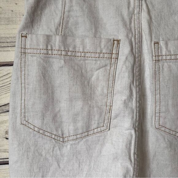 Free People Off White Denim High Waist Paperbag Skirt - Picture 11 of 14